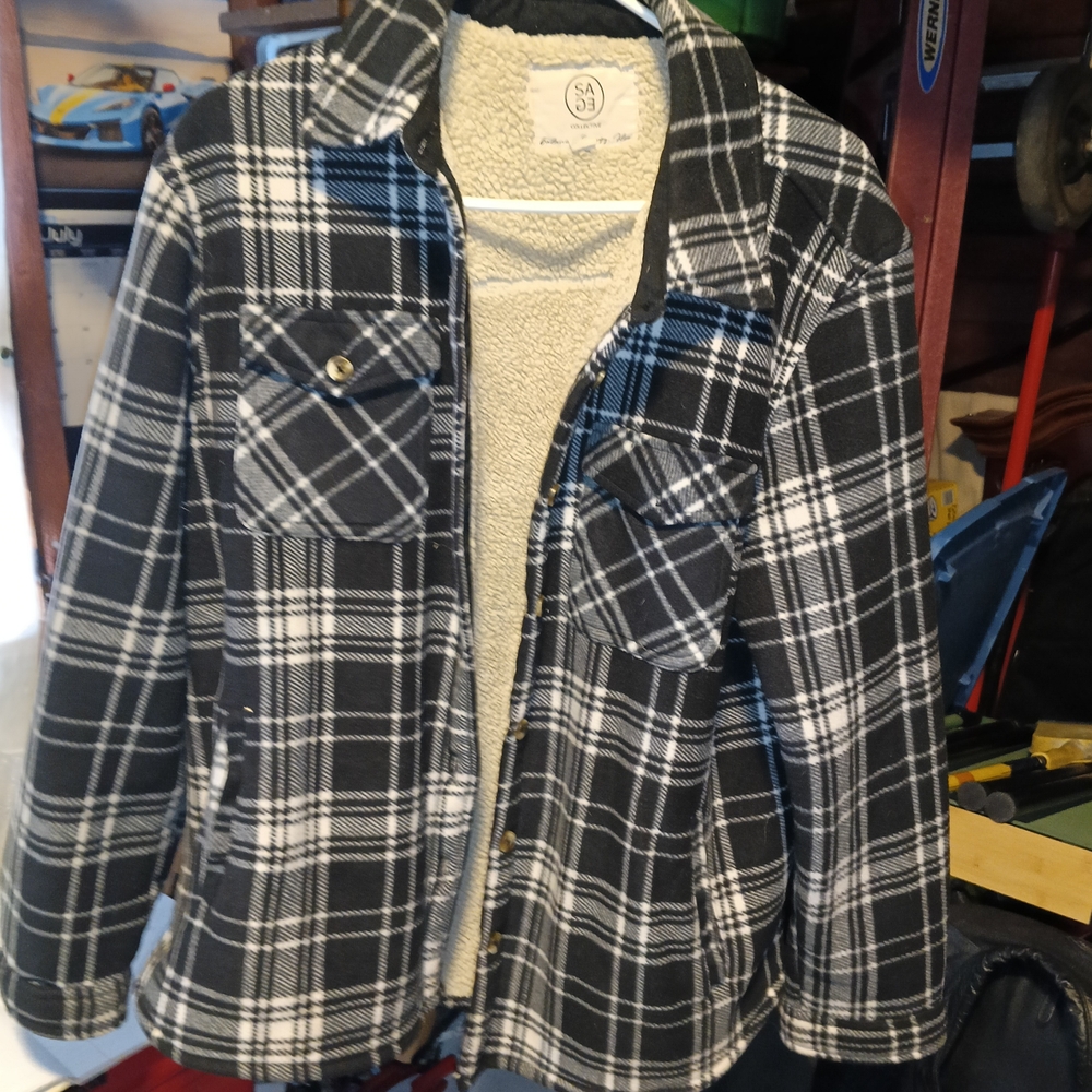 Sage Black and White Plaid Performance Jacket